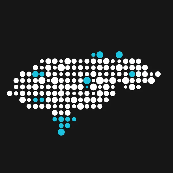Honduras Silhouette Pixelated Mönster Karta Illustration — Stock vektor