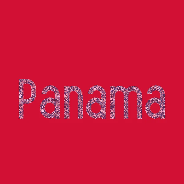 Panama Silueti Resimli Desenli Harita Çizimi — Stok Vektör