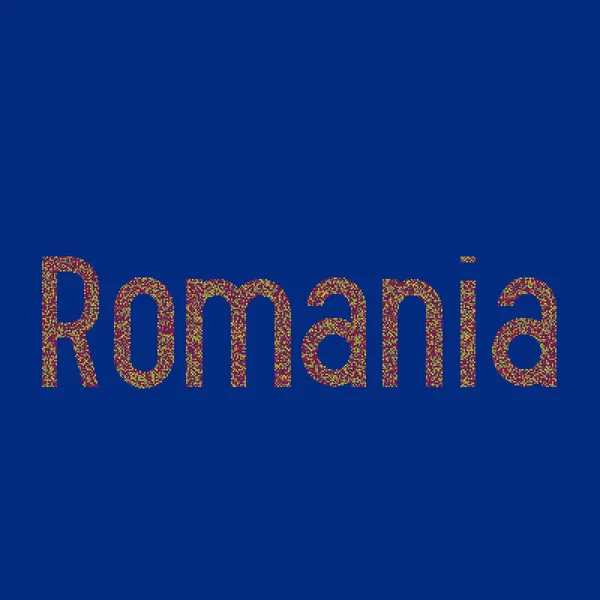 Romanya Silüeti Resmedilmiş Kalıp Haritası Çizimi — Stok Vektör