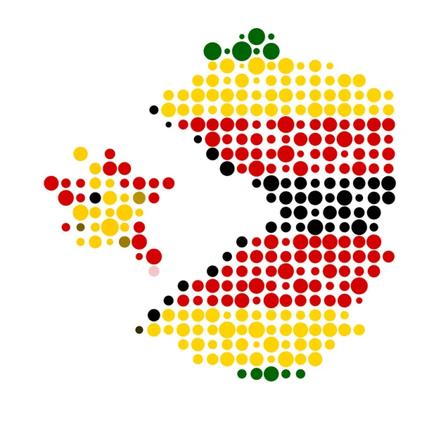 Зимбабве Силуэт Пикселированная Схема — стоковый вектор