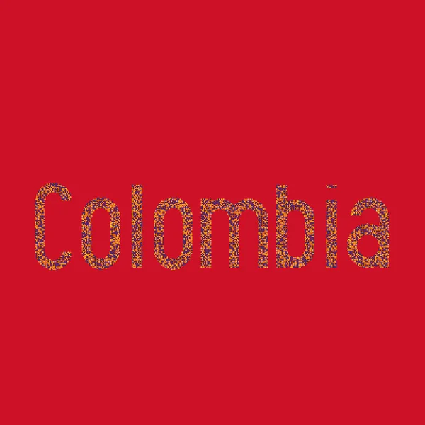 Kolombiya Silüeti Pikselleştirilmiş Desen Haritası Çizimi — Stok Vektör