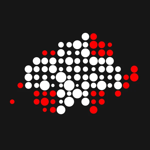 Švýcarsko Silueta Pixelated Pattern Map Illustration — Stockový vektor