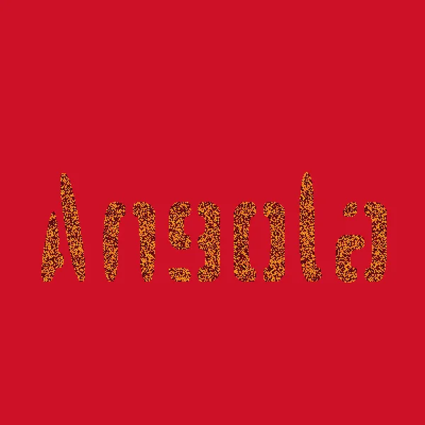 Angola Silhouette Illustration Carte Motif Pixélisé — Image vectorielle
