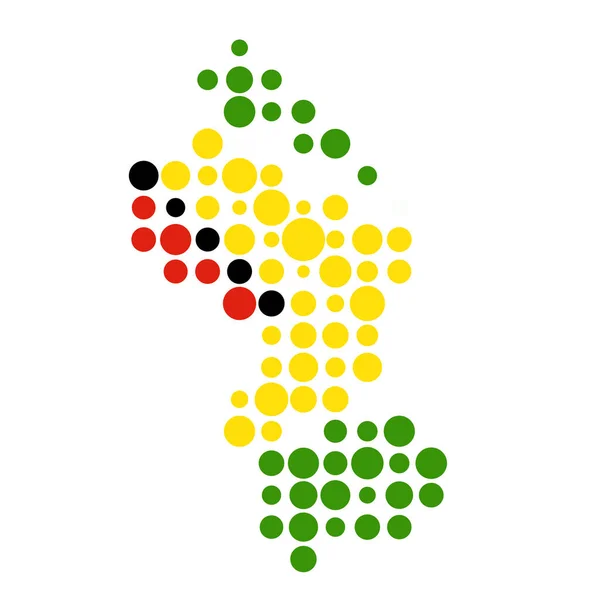 Guyana Silhouette Pixelated Patrón Mapa Ilustración — Archivo Imágenes Vectoriales