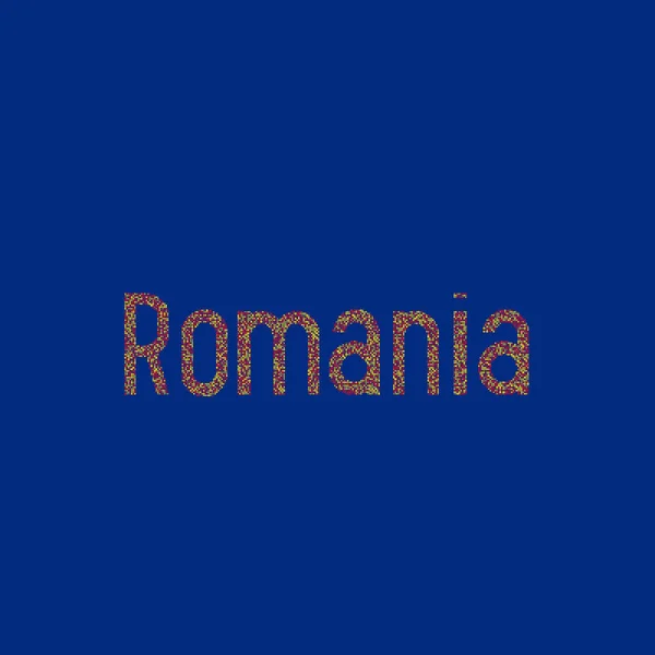 Romênia Silhueta Pixelado Ilustração Mapa Padrão — Vetor de Stock
