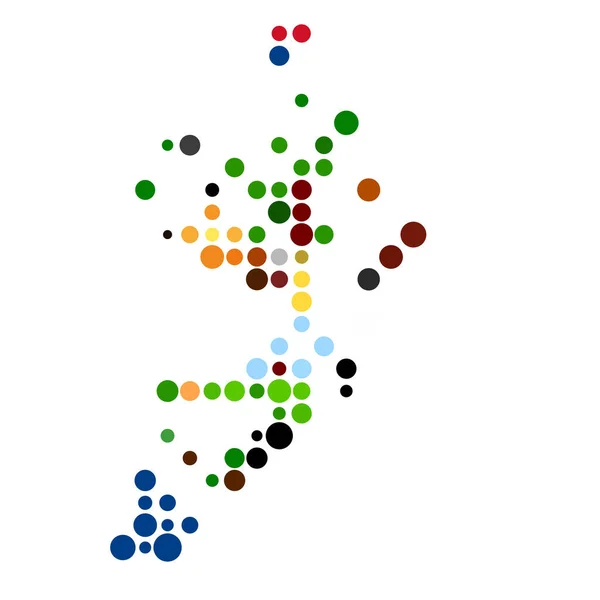 Belize Silhouet Pixelated Patroon Kaart Illustratie — Stockvector