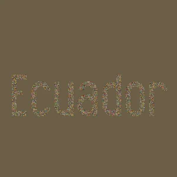 Ecuador Silueta Pixelado Patrón Mapa Ilustración — Vector de stock
