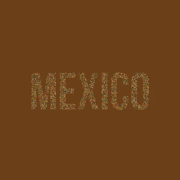メキシコシルエットピクセル化パターンマップイラスト — ストックベクタ