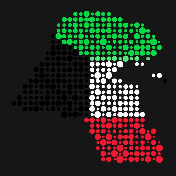 Kuwait Silhouette Pixelated Pattern Map Illustration — Stock Vector