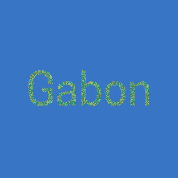 Gabon Silhouette Illustration Carte Motif Pixellisé — Image vectorielle