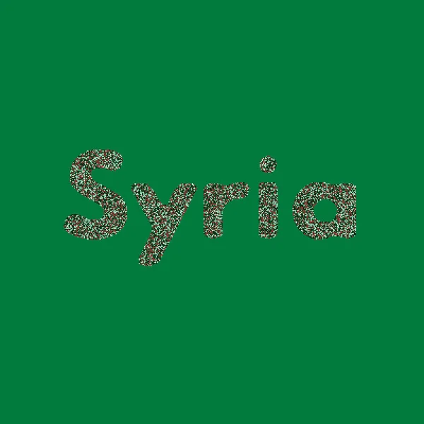 Siria Silueta Pixelated Patrón Mapa Ilustración — Vector de stock