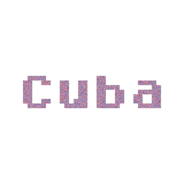 Cuba Silhouette Pixelated Modello Mappa Illustrazione — Vettoriale Stock