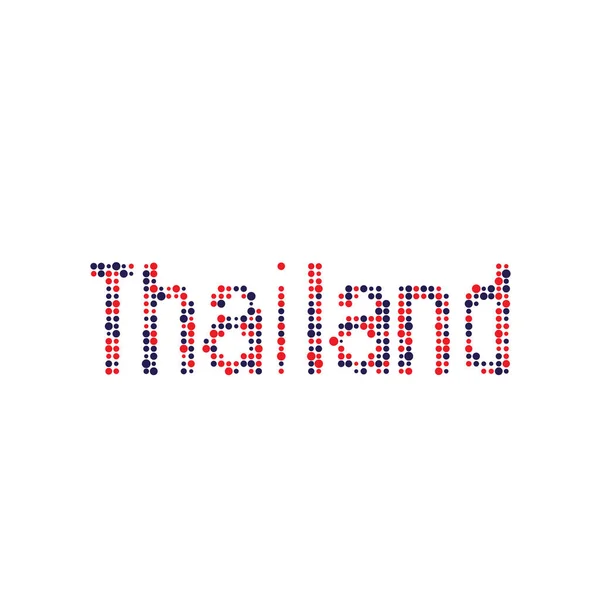 Tayland Silüeti Pikselli Desen Haritası Çizimi — Stok Vektör