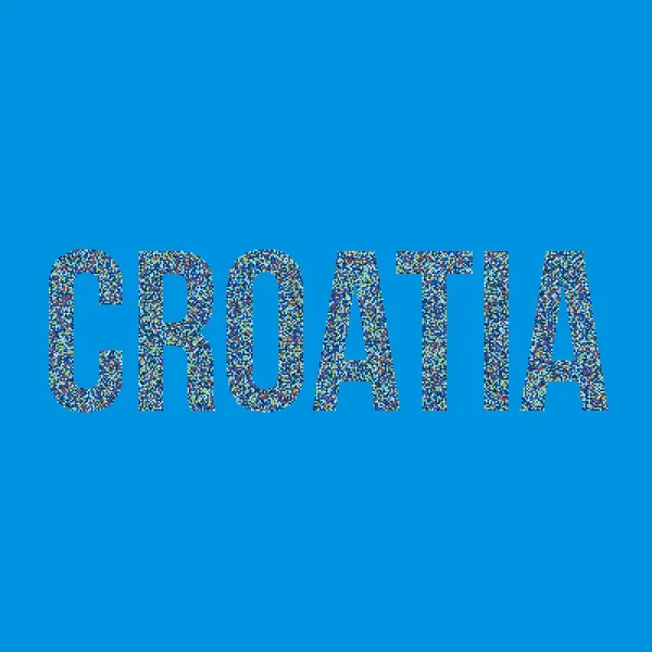 Croatie Silhouette Illustration Carte Motif Pixélisé — Image vectorielle