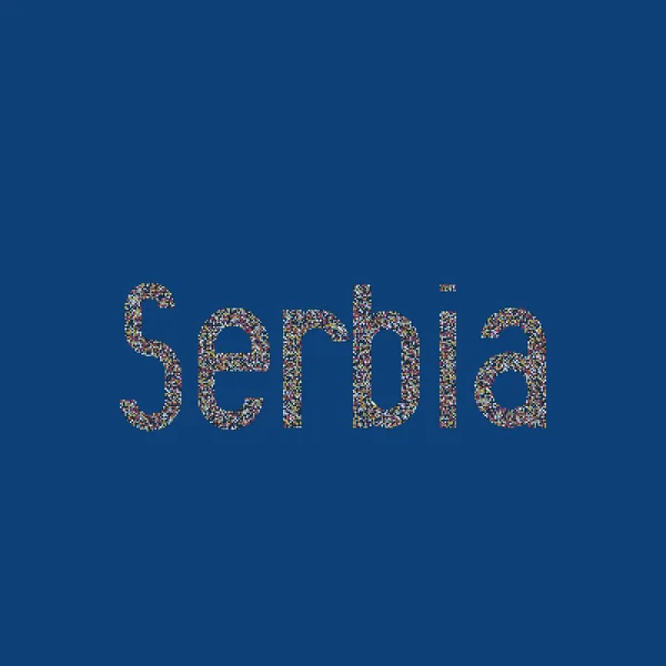 Serbia Silhouette Pixelated Modello Mappa Illustrazione — Vettoriale Stock
