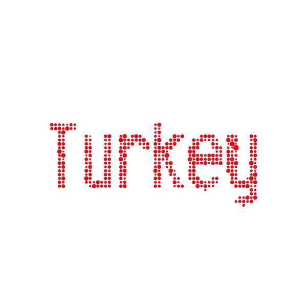 Turkije Silhouet Gepixelde Patroon Kaart Illustratie — Stockvector