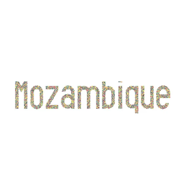 Mozambik Silüeti Pikselleştirilmiş Desen Haritası Çizimi — Stok Vektör