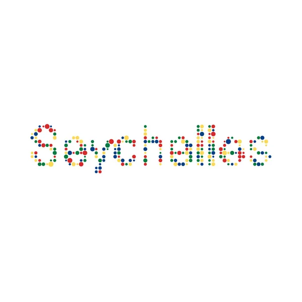 Seychelles Silhouette Illustration Carte Motif Pixellisé — Image vectorielle