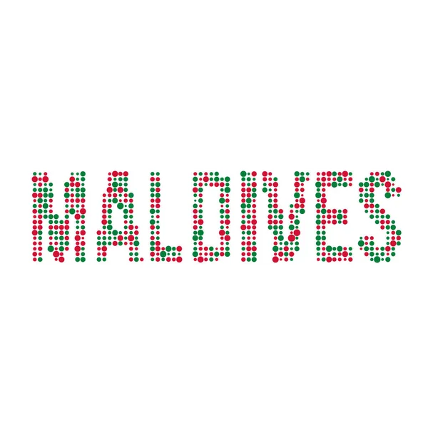 Maldives Silhouette Illustration Carte Motif Pixélisé — Image vectorielle