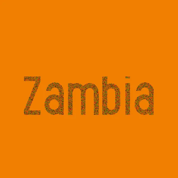 Gambaran Peta Pola Pixelated Siluet Zambia - Stok Vektor