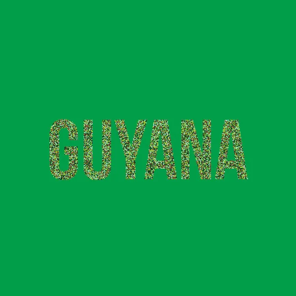 Guyana Silhouette Pixelated Mönster Karta Illustration — Stock vektor