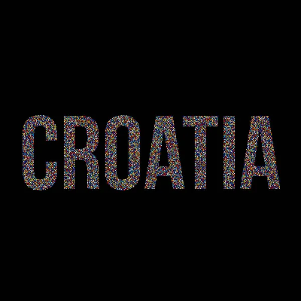 Croazia Silhouette Pixelated Modello Mappa Illustrazione — Vettoriale Stock