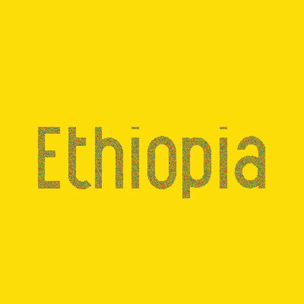 Etiyopya Silüeti Resmedilmiş Desen Haritası Çizimi — Stok Vektör