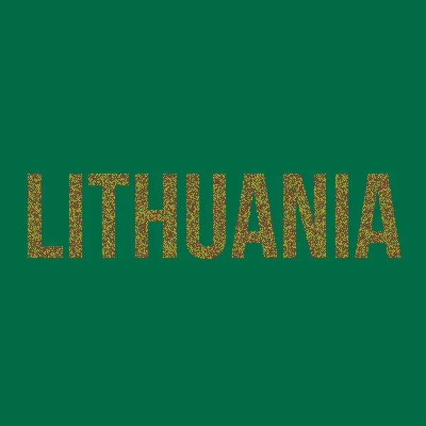 Lituanie Silhouette Illustration Carte Motif Pixélisé — Image vectorielle