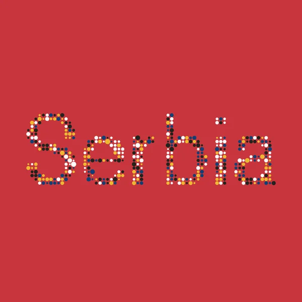 Servië Silhouet Pixelvormige Patroon Kaart Illustratie — Stockvector