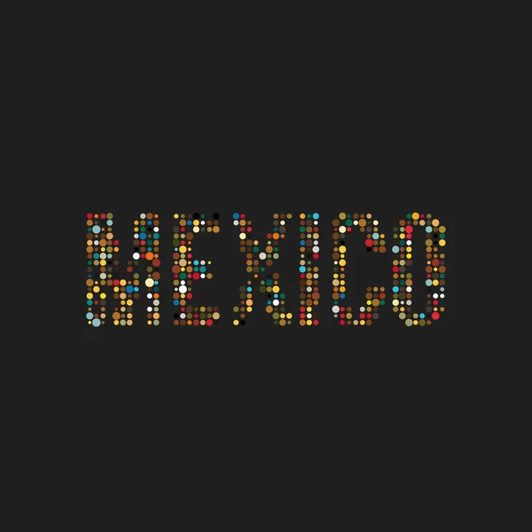 México Silhouette Pixelated Patrón Mapa Ilustración — Vector de stock