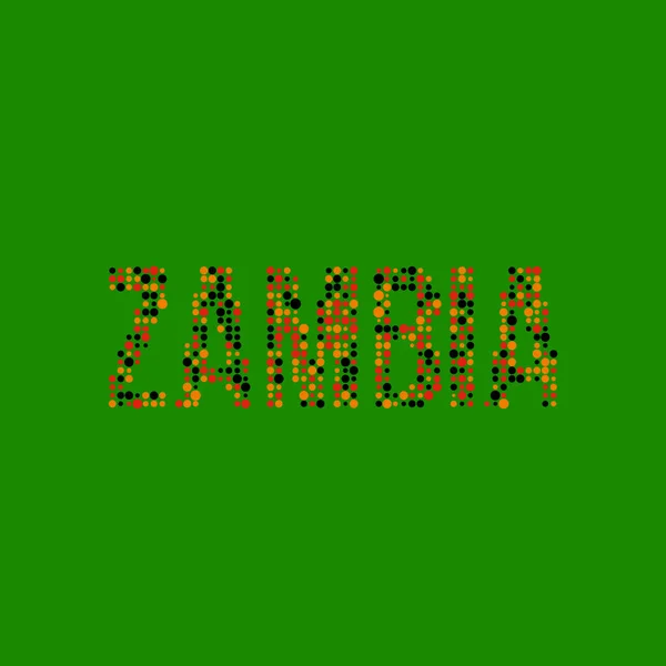 Zambia Silhouette Pixelated Mönster Karta Illustration — Stock vektor