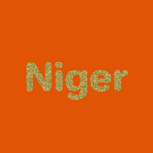 Niger Silhouette Pixelated Pattern Map Illustration — Stockový vektor