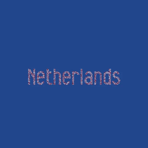 オランダシルエットピクセル化パターンマップイラスト — ストックベクタ