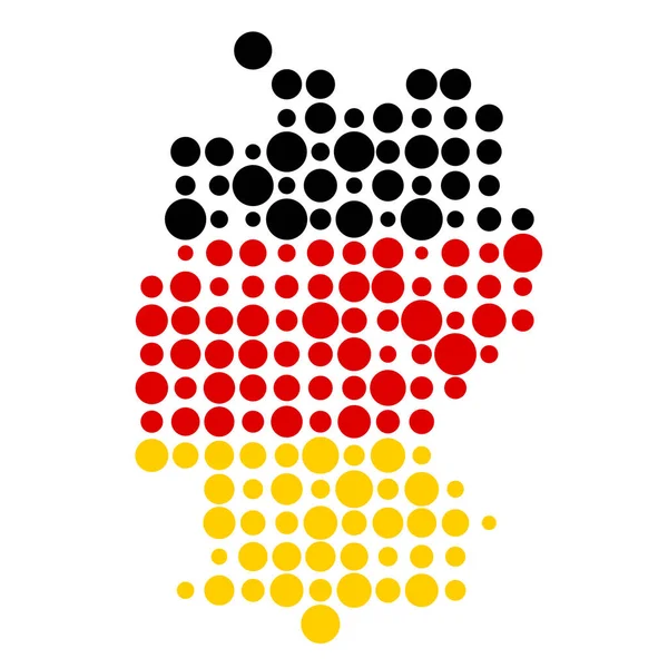 Duitsland Silhouet Pixelated Patroon Kaart Illustratie — Stockvector