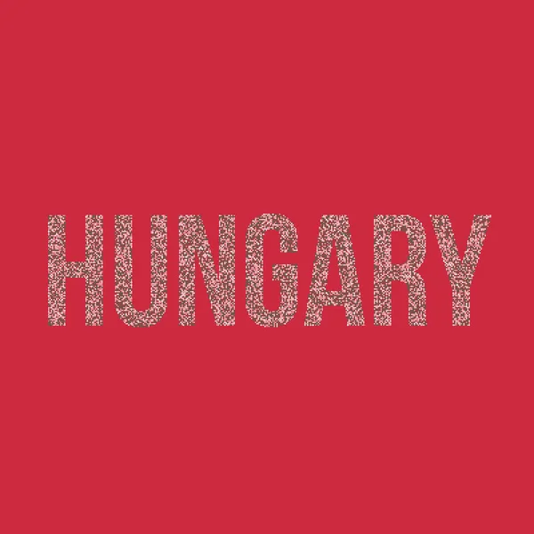 Ungarn Silhouette Verpixeltes Muster Kartenillustration — Stockvektor