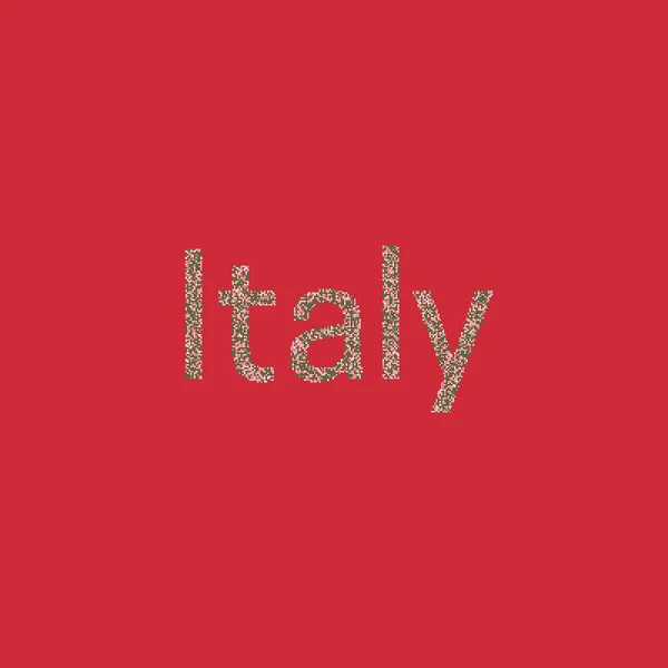 Italien Silhouette Verpixeltes Muster Kartenillustration — Stockvektor