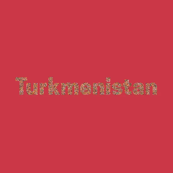 Τουρκμενιστάν Silhouette Pixelated Μοτίβο Χάρτη Εικονογράφηση — Διανυσματικό Αρχείο
