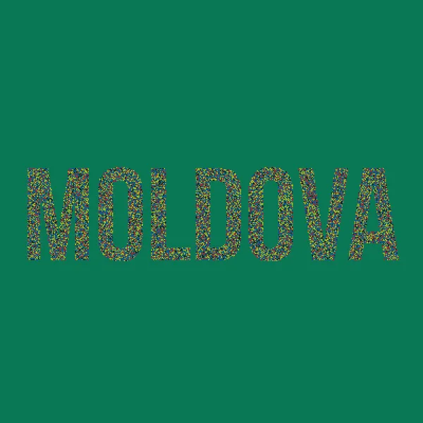 Moldova Silhouette Pixelated Pattern Map Illustration — Stock Vector