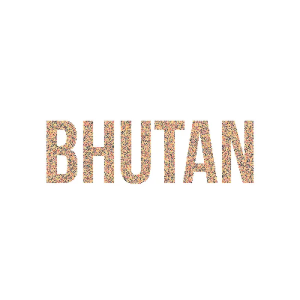 Bhutan Silhouette Pixelated Pattern Map Illustration — Stock Vector