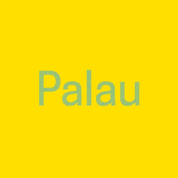 Palau Silhouette Pixelated Modello Mappa Illustrazione — Vettoriale Stock