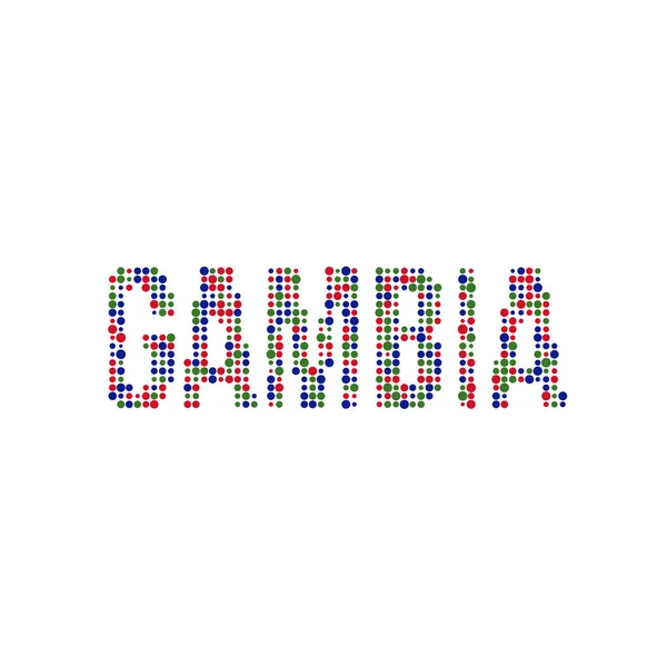 Gambie Silhouette Illustration Carte Motif Pixellisé — Image vectorielle