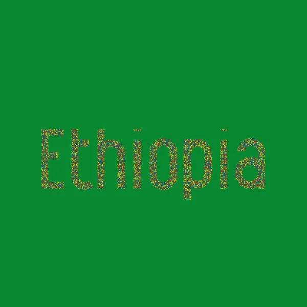 Etiopien Silhuett Pixelated Mönster Karta Illustration — Stock vektor