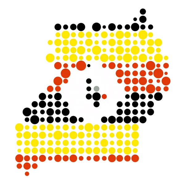 Uganda Silhouette Pixelado Ilustração Mapa Padrão —  Vetores de Stock