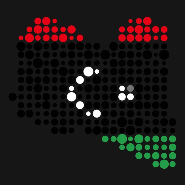 Libyen Silhouette Verpixeltes Muster Kartenillustration — Stockvektor