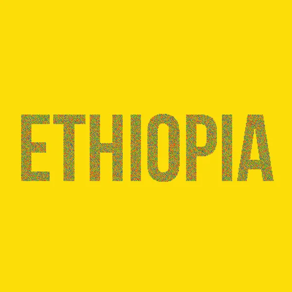 Ilustrasi Peta Pola Pixelated Siluet Ethiopia - Stok Vektor
