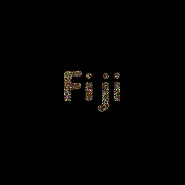 Fidji Silhouette Illustration Carte Motif Pixellisé — Image vectorielle