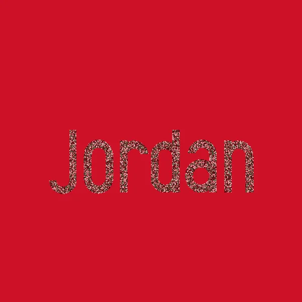 Jordan Silueti Resimli Desenli Harita Çizimi — Stok Vektör