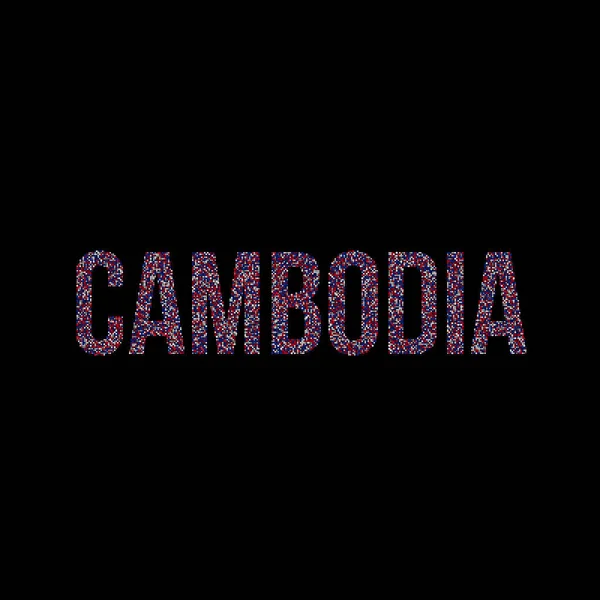 Kambodscha Silhouette Verpixeltes Muster Kartenillustration — Stockvektor