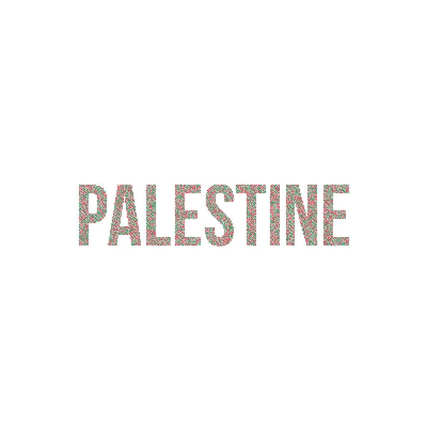 Ilustrasi Peta Pola Pixelated Siluet Palestina - Stok Vektor