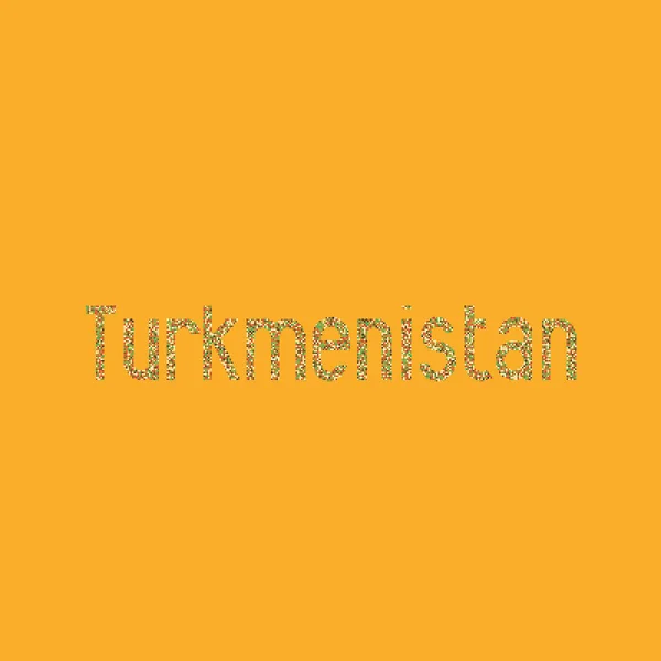 Turkmenistan Silhouette Pixelated Passel Map — стоковий вектор